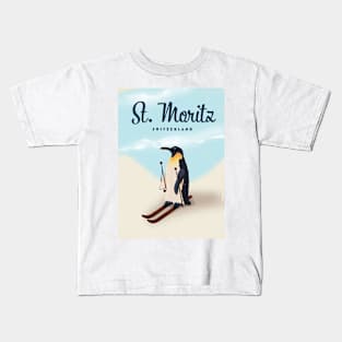 St. Moritz Switzerland ski Kids T-Shirt